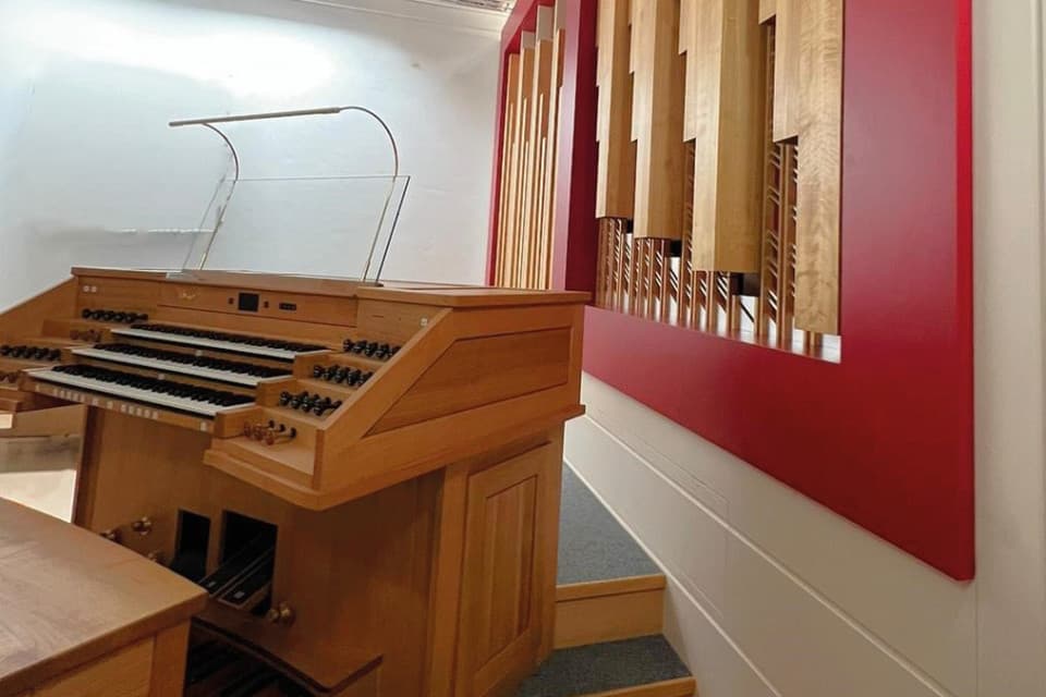 The new organ at the Frankfurt University of Music and Performing Arts.